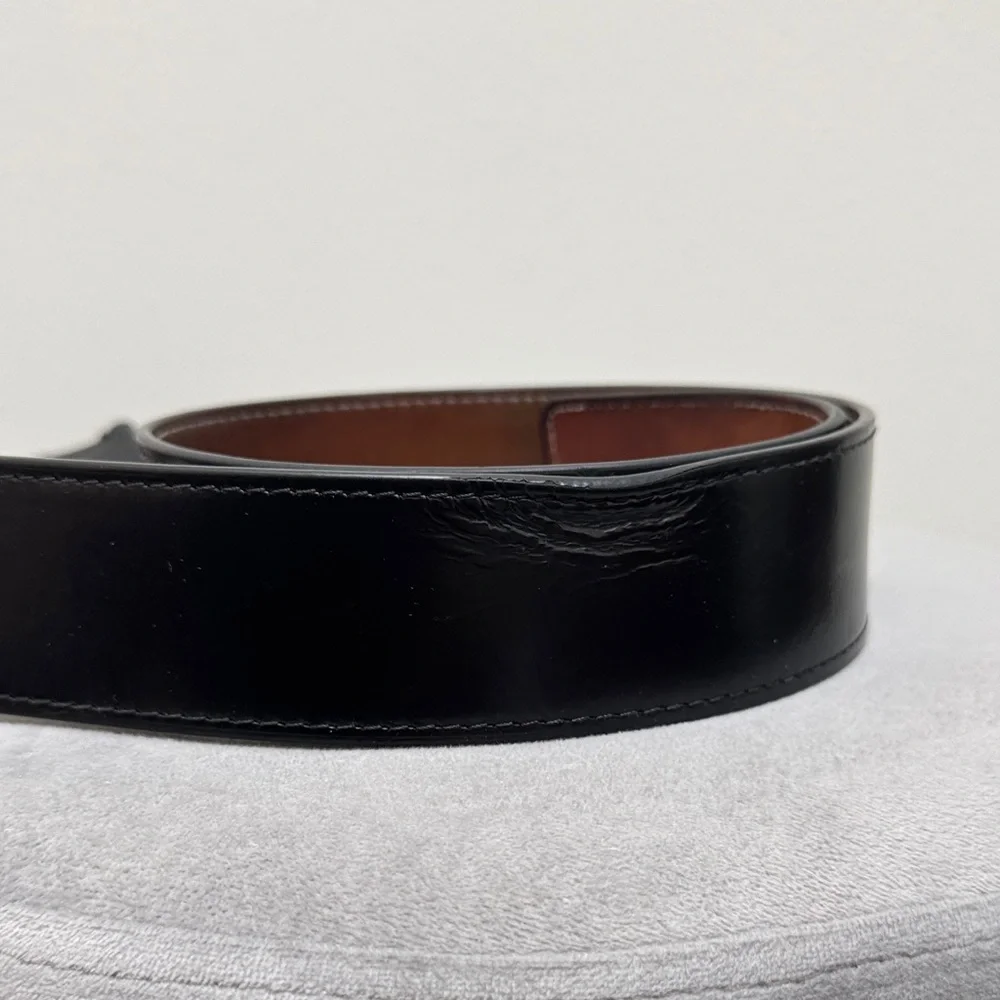 Louis Vuitton Black Belt with Engraved Silver Buckle size 95/38 - Picture 7 of 9